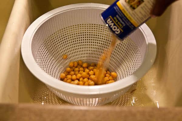 Drain the Chickpeas for Crispy Roasted Chickpeas Recipe