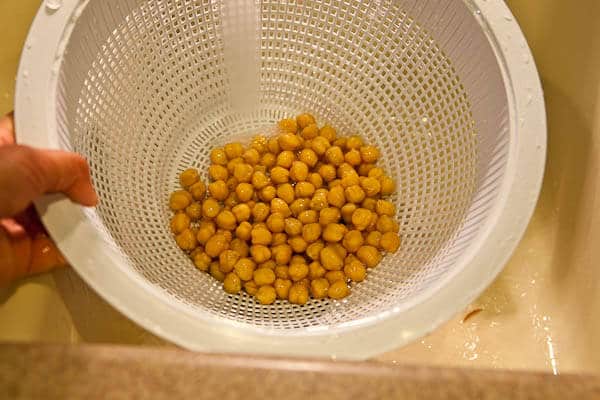 Rinsing the Chickpeas for Crispy Roasted Chickpeas Recipe