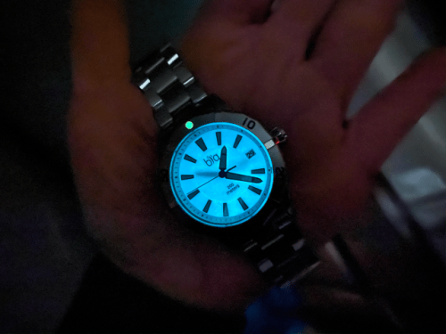 Bia Watch glows in dark