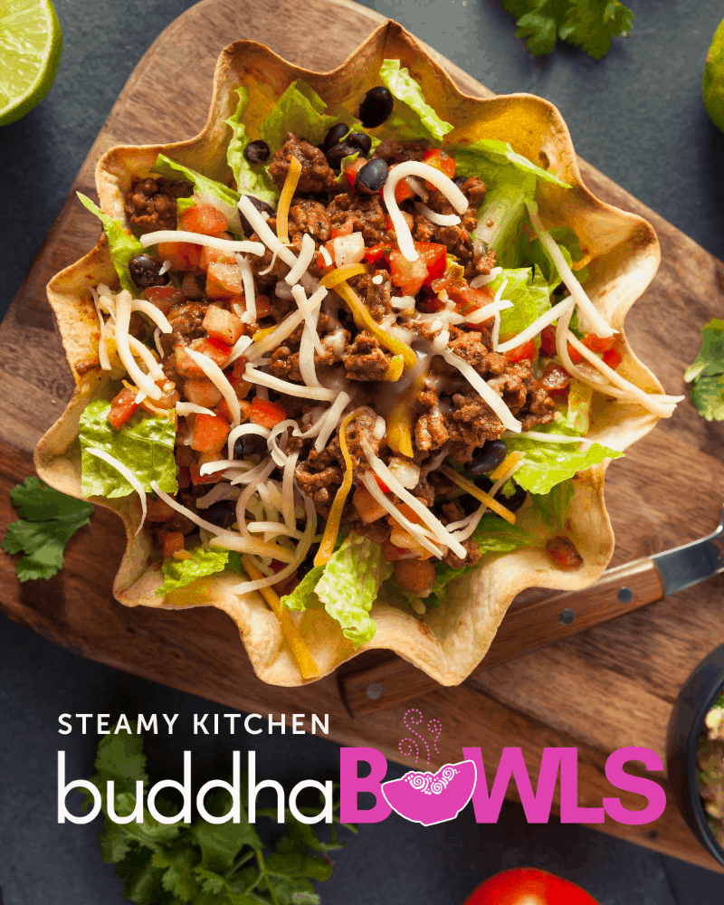buddha bowl with taco shell bowl