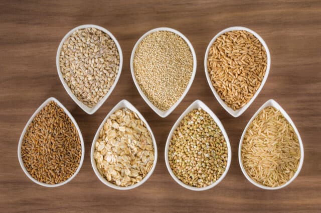 an assortment of ancient grains - whole grains
