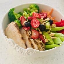 Grilled Chicken Buddha Bowl Recipe closeup