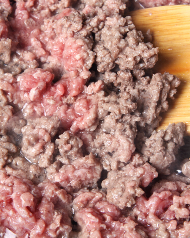 partially cooked ground beef. 