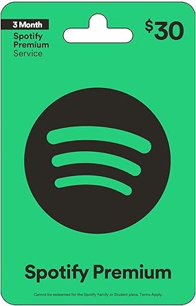 A vibrant green Spotify Premium Gift Card adorned with the distinctive black Spotify audio logo, encapsulating a universe of melodies and harmonies.