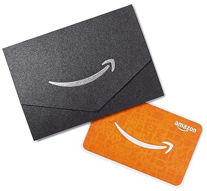 An Amazon gift card displayed beneath a festive envelope, ready to bring a world of shopping joy to its recipient.