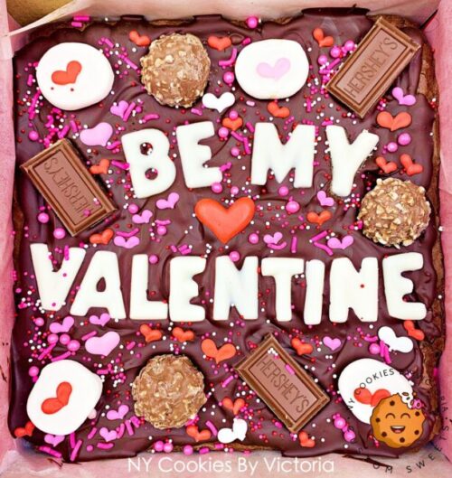 Happy Valentine's Fudgy Brownie Cake